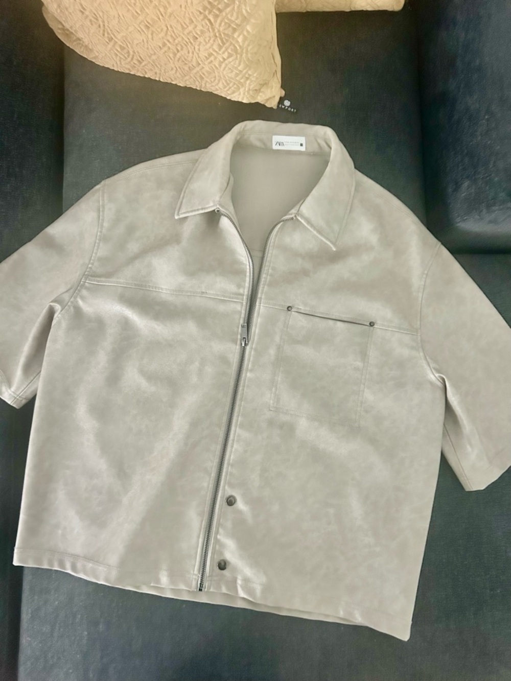 Zara leather over shirt